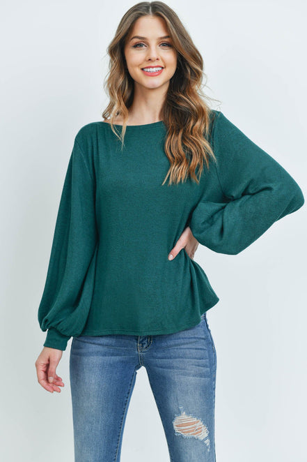 Puff Sleeved Boat Neck Top