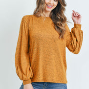 Puff Sleeved Boat Neck Top