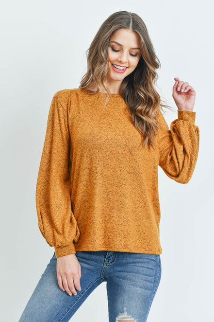 Puff Sleeved Boat Neck Top