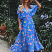 Peacock Floral Print Summer Dress