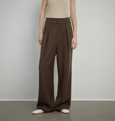 Women's Straight Casual Drape Floor-Length Wide Leg Pants