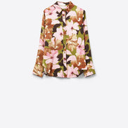 Satin Finish Tropical Floral Shirt