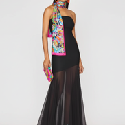 Strapless Bodycon Mesh Dress
