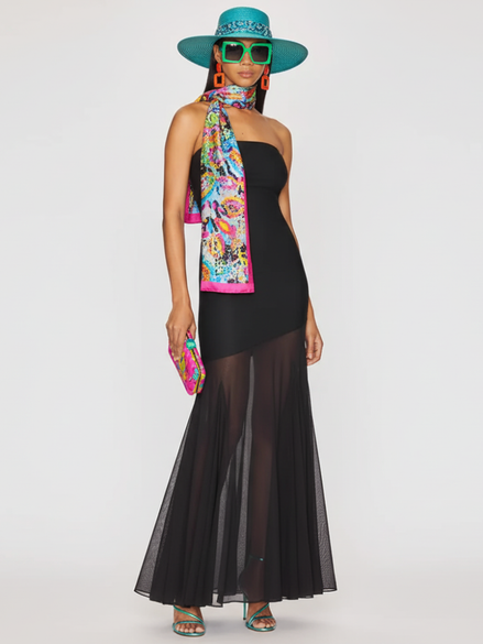 Strapless Bodycon Mesh Dress