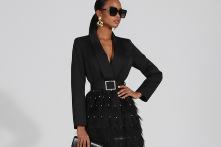 Women's Blazer Fringe Dress