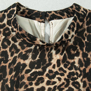Leopard Long Sleeve Shift Mini Dress