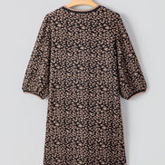 Leopard Bubble Sleeve Mini Dress