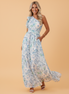 Floral Ruffle One Shoulder Maxi Dress