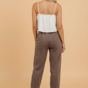 Mineral Wash Elastic Waist Barrel Leg Pants