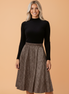 Solid Textured Pleated Midi Skirt