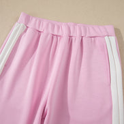 Colorblock Cropped Tank & Elastic Waist Pants Set