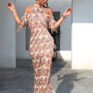 Lana Beige Midi Length Dress