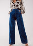 Button Front Jean in Mid Blue