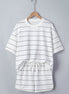 Stripe Short Sleeve Tee & Drawstring Shorts Set