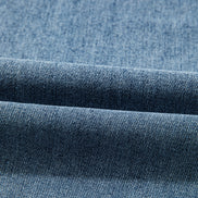Solid Denim Embroidered Wide Leg Jeans