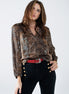 Chiffon Blouse in Brown Leopard Print
