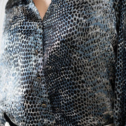 Chiffon Blouse in Grey Leopard Print