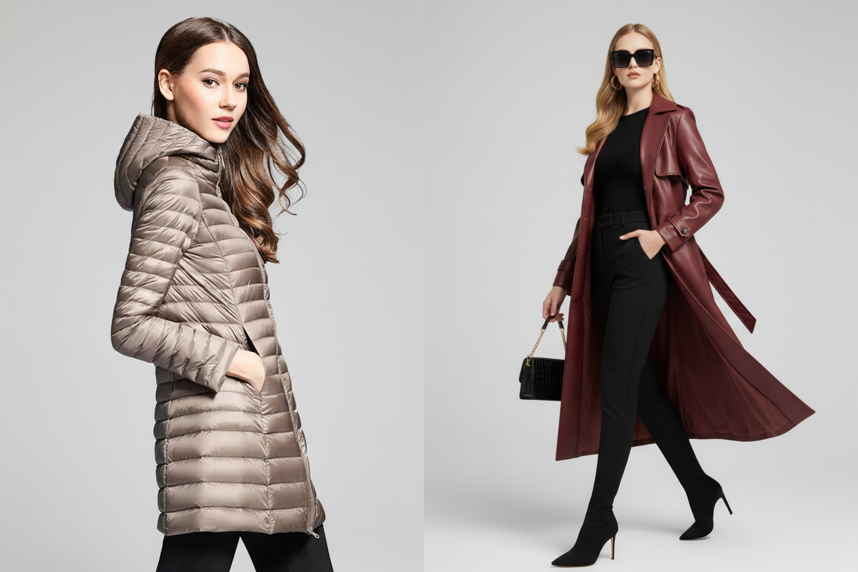 Clean side-by-side outerwear banner