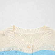 Stripe Colorblock Long Sleeve Drop Shoulder Cardigan