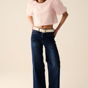 Dark Wash Wide Leg Stretch Denim Jeans