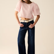 Dark Wash Wide Leg Stretch Denim Jeans