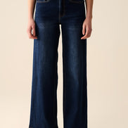 Dark Wash Wide Leg Stretch Denim Jeans