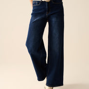 Dark Wash Wide Leg Stretch Denim Jeans