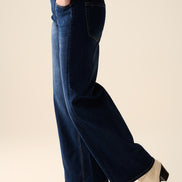 Dark Wash Wide Leg Stretch Denim Jeans