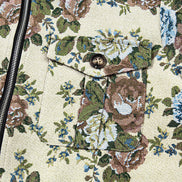 Floral Zip-Up Contrast Collared Jacket
