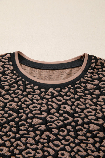 Leopard Bubble Sleeve Mini Dress