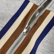 Stripe Patchwork Quarter-Zip Pullover and Pant Set