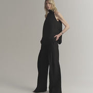 Mulberry Silk High Collar A-Line Sleeveless Top