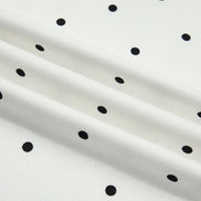 Polka Dot Denim Scalloped Patch Pocket Pants