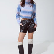 Faux Leather Shorts With Waist Detail
