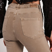 Flared Jeans in Beige