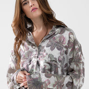 Metallic Effect Flower Print Shirt
