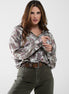 Metallic Effect Flower Print Shirt