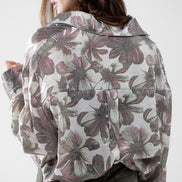 Metallic Effect Flower Print Shirt