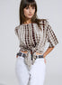 Knot-Front Tie Dye Printed T-Shirt