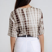 Knot-Front Tie Dye Printed T-Shirt
