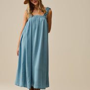 Light Blue Boho Maxi Dress