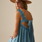 Light Blue Boho Maxi Dress