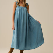 Light Blue Boho Maxi Dress