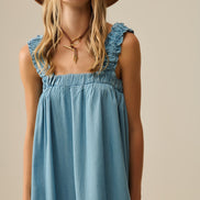 Light Blue Boho Maxi Dress