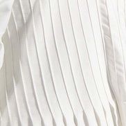 Pleated Long Sleeve Shirt Dress - White