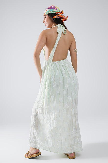 Midi Halter Dress in Mint