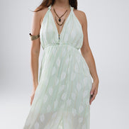 Midi Halter Dress in Mint