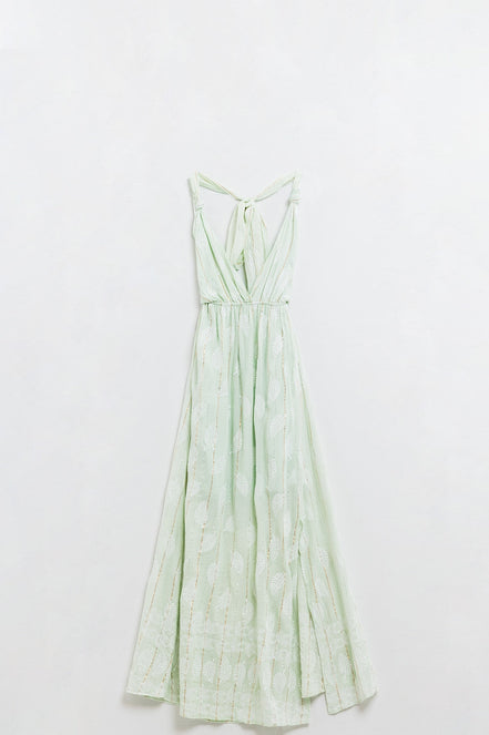 Midi Halter Dress in Mint