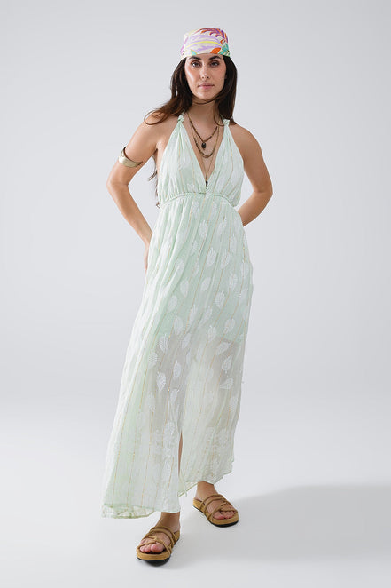 Midi Halter Dress in Mint