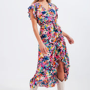 Ruffle Wrap Maxi Dress